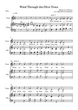 Wind through the olive trees (Free Christmas Carol) inc optional flute trio